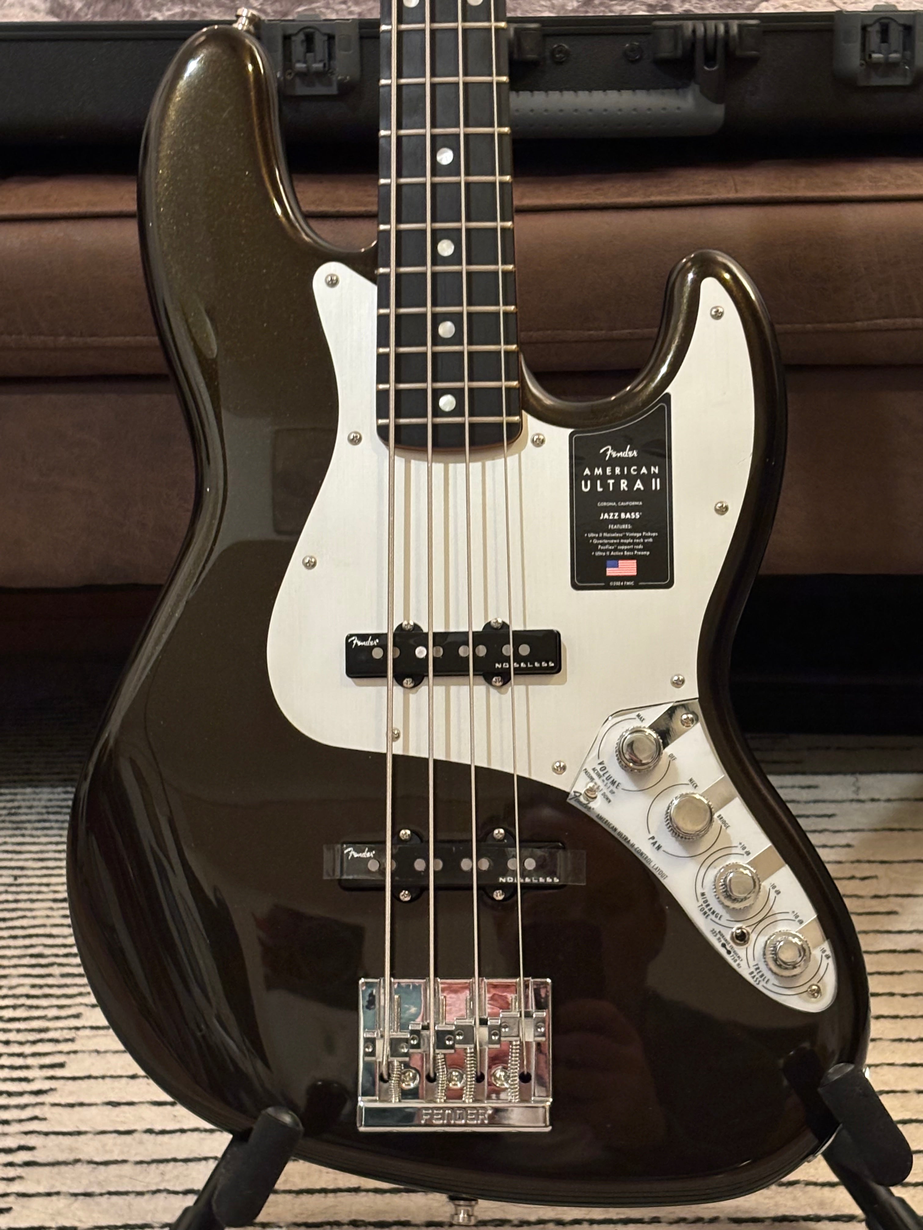 Fender American Ultra II Jazz Bass with Ebony board 2024 Texas Tea MINT