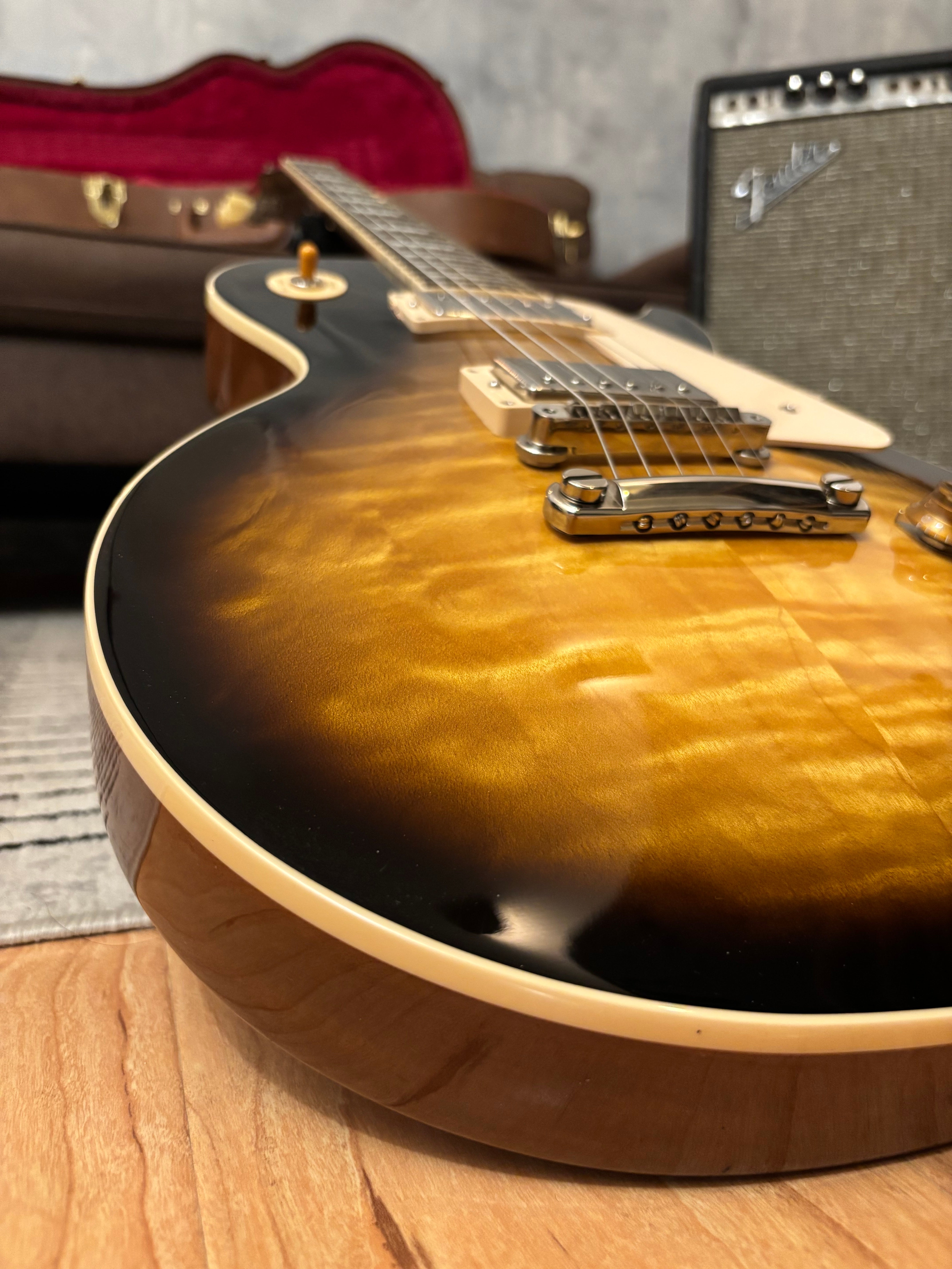 Gibson Les Paul Standard 50's 2022 AAA Quilted Flame Top Tobacco Burst Light only 9lb!