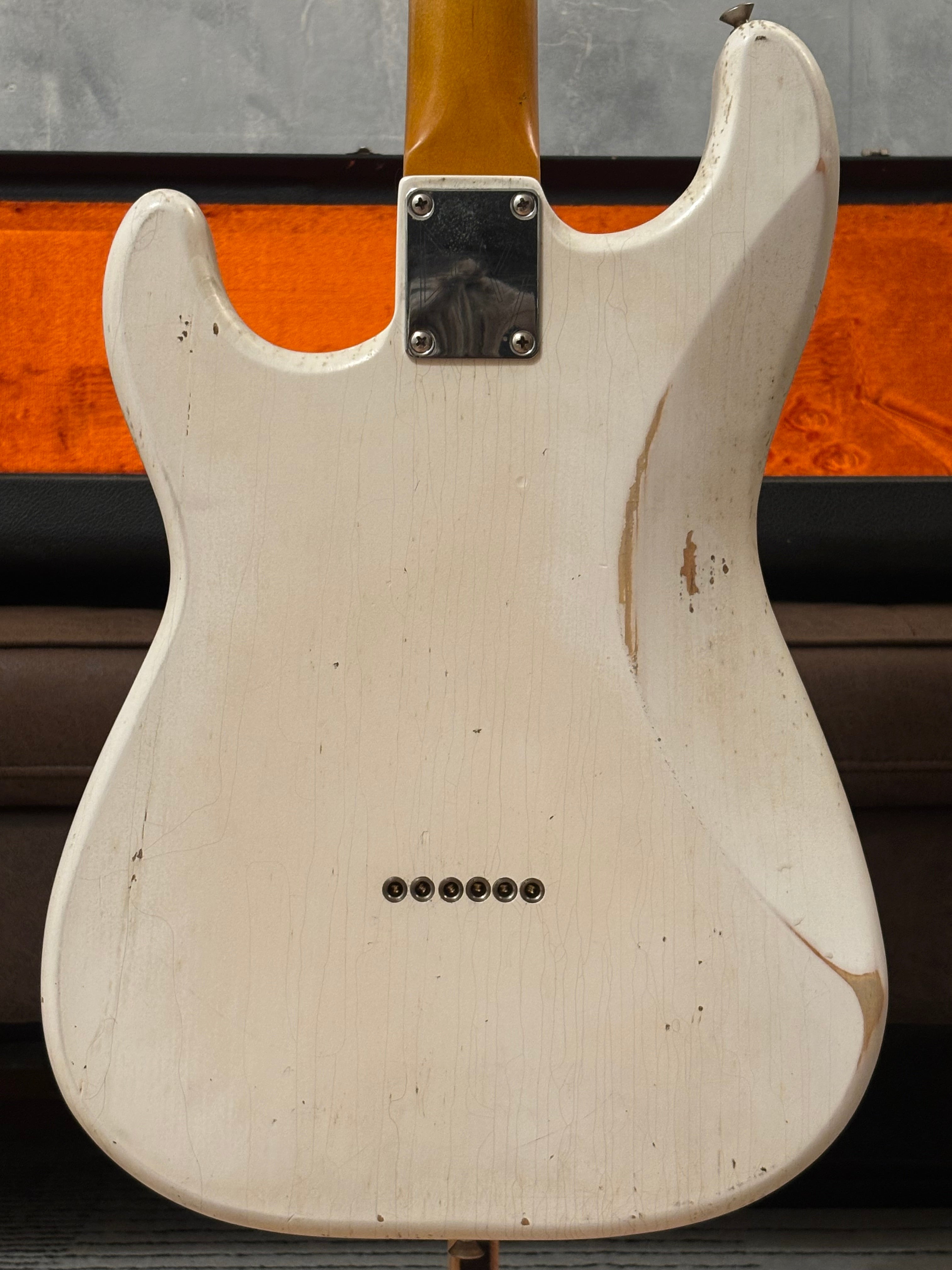 Fender Stratocaster GLAS Custom 1963 Vintage White Heavy Relic Hardtail Featherlight 7lb