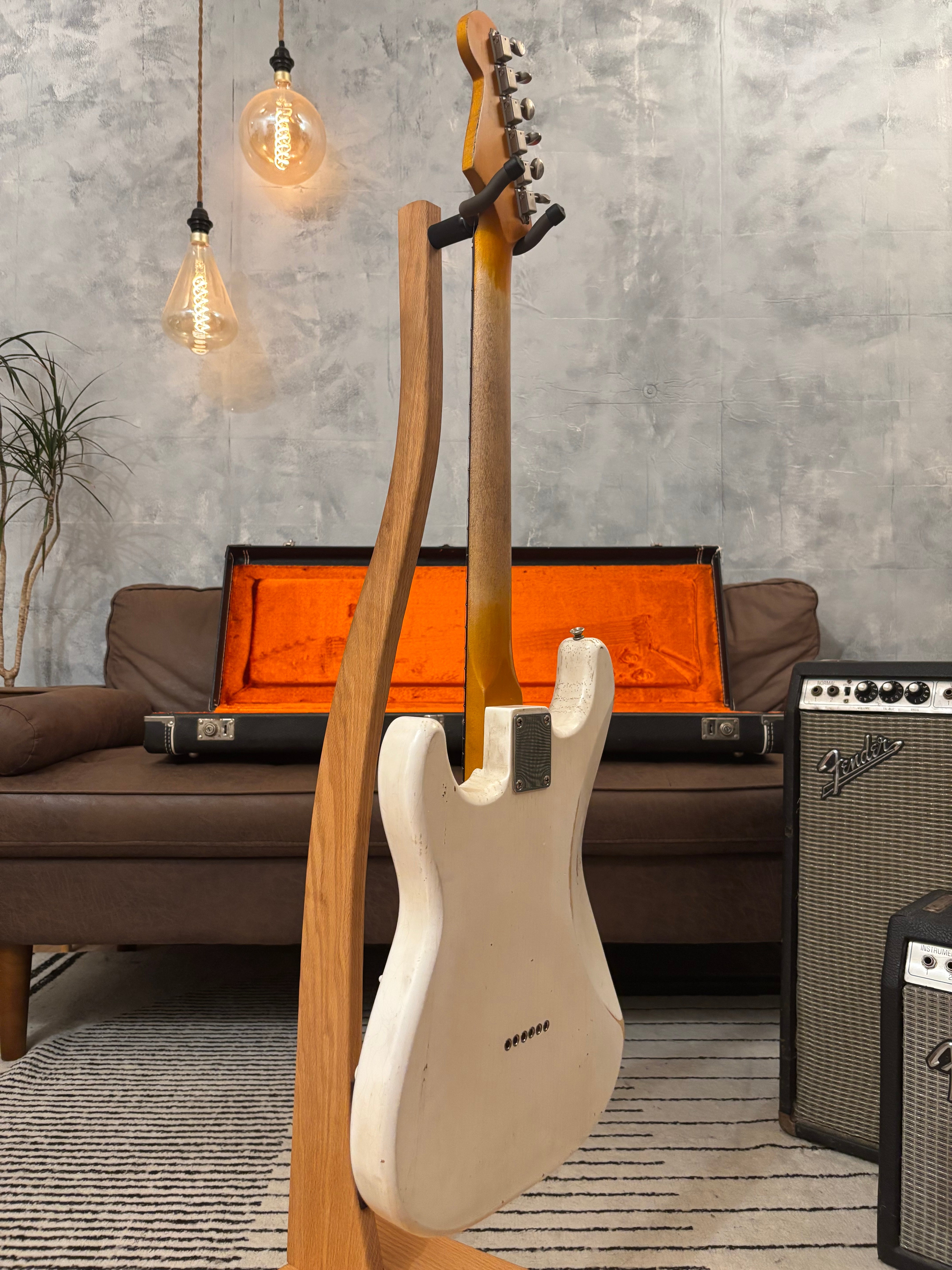 Fender Stratocaster GLAS Custom 1963 Vintage White Heavy Relic Hardtail Featherlight 7lb