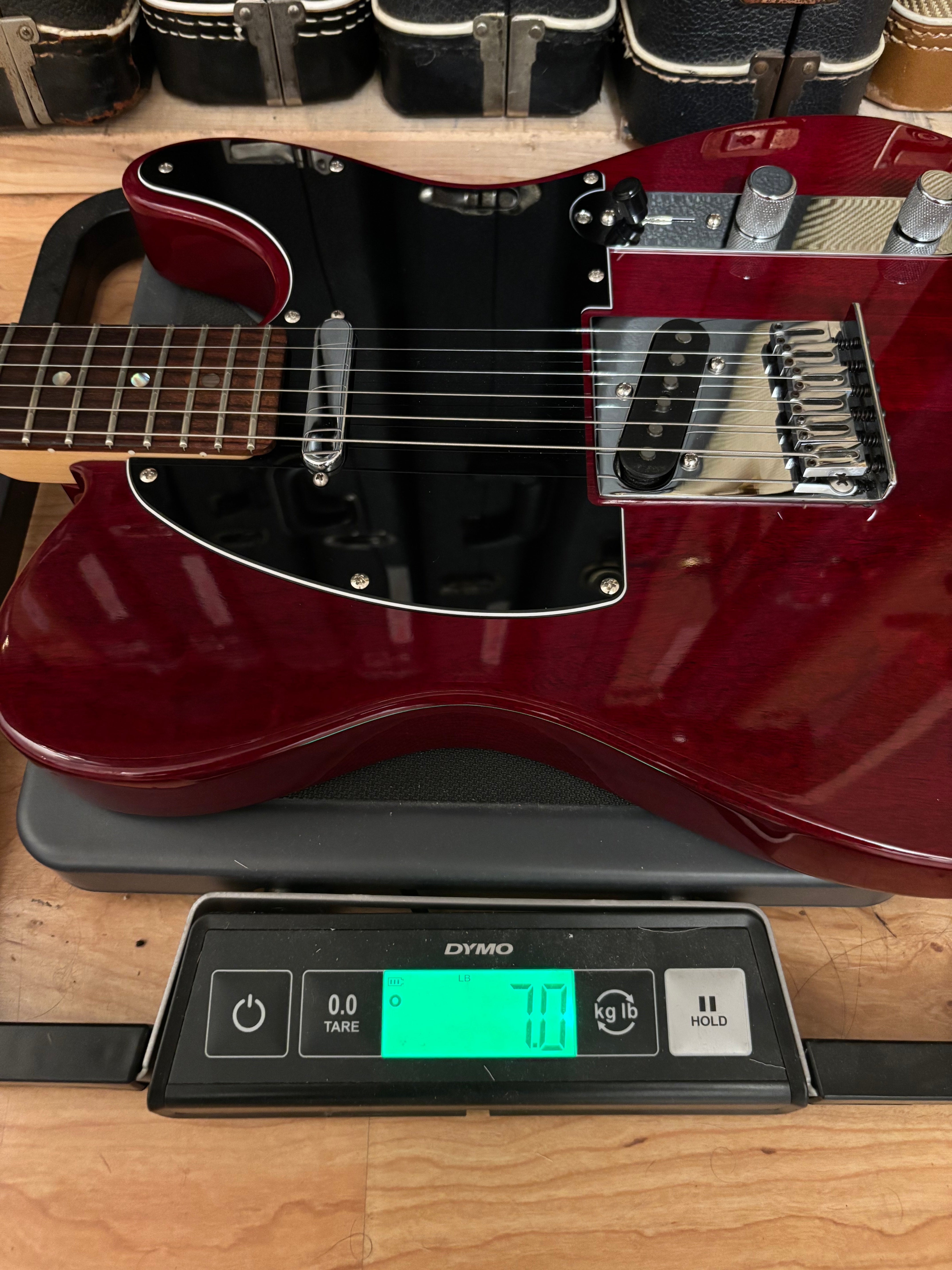 Fender American Deluxe Telecaster 2006 FSR Crimson Red ONY 7lb, Rare GC Exclusive, Black Headstock, ONLY 7lb